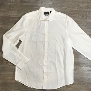 perry ellis motion dress shirt Perry Ellis Bright White M or XL Shirt Slim Fit Motion Dress Geometric $89.50